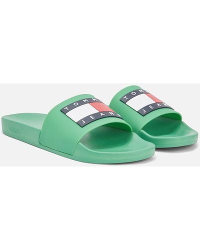 Tommy Hilfiger Pool Rubber Slide Sandals - Green