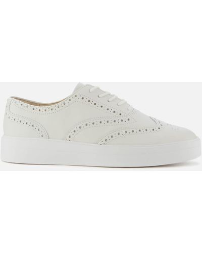 Clarks Hero Leather Brogue Trainers - White