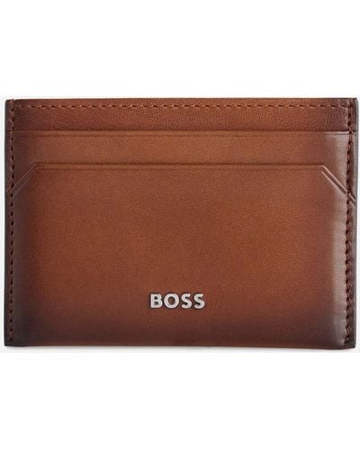 BOSS Highway Leather Cardholder - Brown