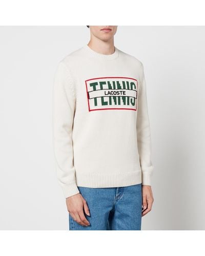 Lacoste Neo Heritage Tennis Logo Cotton-blend Sweater - Natural