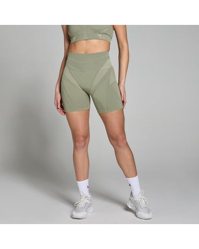 Mp Teo Ultra Geometric Seamless Booty Shorts - Green