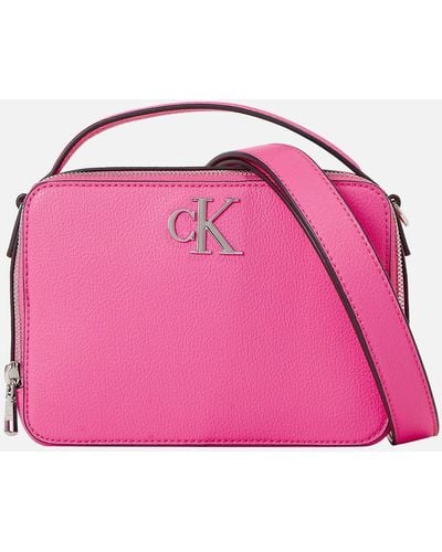 Calvin Klein Faux Textured Leather Bag - Pink