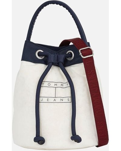 Tommy Hilfiger Heritage Pillow Shell Bucket Bag - White