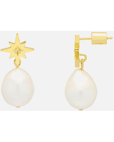 Estella Bartlett Star Gold-plated Faux Pearl Earrings - Metallic