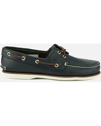 Mens Navy Timberland Classic 2 Eye Boat Shoes  schuh