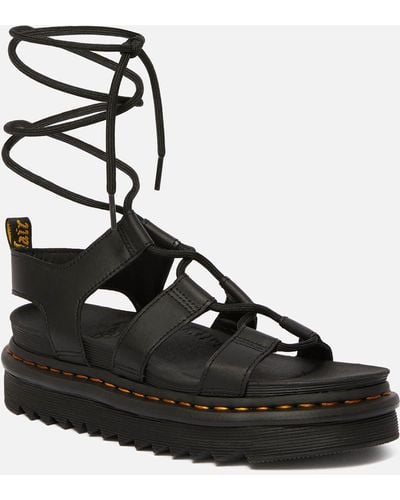 Dr. Martens Nartilla hydro leder gladiator schnürsandalen - Schwarz