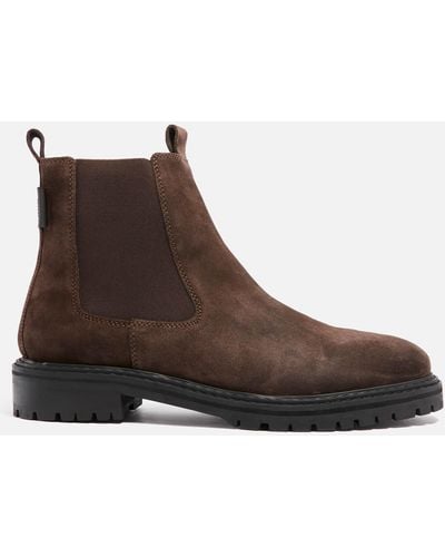 Walk London Marino Suede Chelsea Boots - Brown
