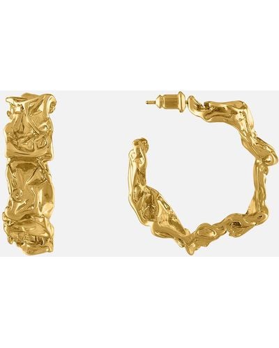 OMA THE LABEL The Natural Hoop 18 Karat Gold Plated Earrings - Metallic