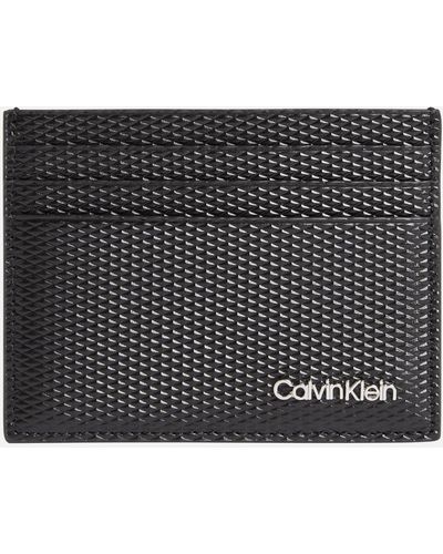 Calvin Klein Minimalism Leather Card Holder - Black