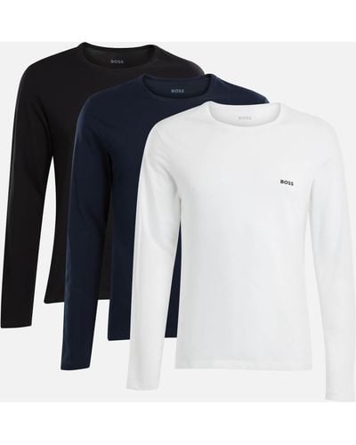 BOSS Three-pack Cotton-jersey T-shirts - Blue