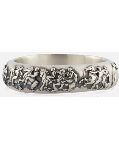 Serge Denimes Sterling Silver Frieze Ring - White