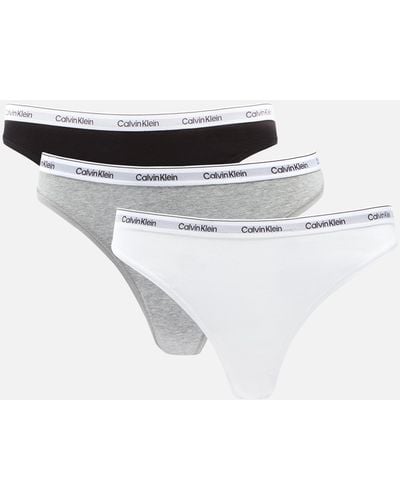Calvin Klein Modern Three-pack Logo Stretch-jersey Thongs - White