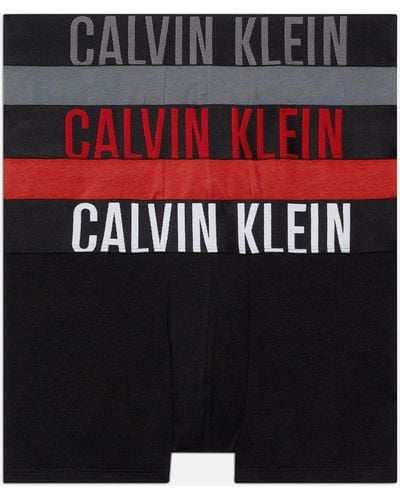 Calvin Klein Intense Power Stretch Cotton-blend 3-pack Trunks - Black