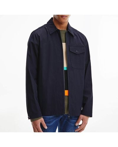 Tommy Hilfiger Cotton Nylon Shirt Jacket - Blue