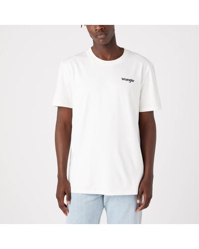 Wrangler Graphic Logo-Printed Cotton-Jersey T-Shirt - Weiß