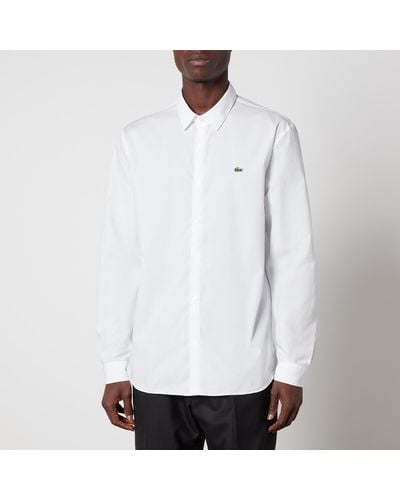 Lacoste Long Sleeved Classic Cotton-poplin Shirt - White