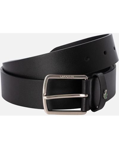 Lacoste Leather Logo Belt - Black