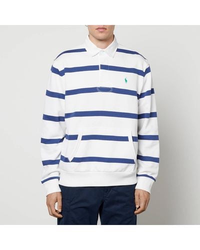 Polo Ralph Lauren Striped Cotton-blend Rugby Sweatshirt - White