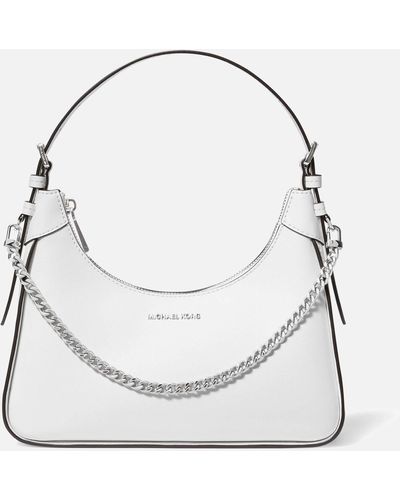 Michael Kors Wilma Medium Leather Shoulder Bag - White