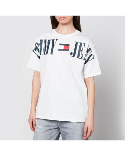Tommy Hilfiger Archive Logo-appliqué Cotton-jersey Oversized T-shirt - White