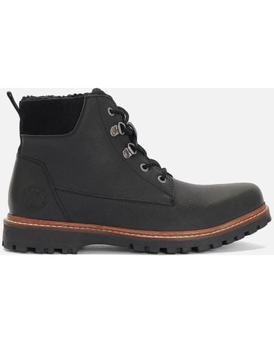 Barbour Storr Waterproof Leather Lace Up Boots - Black