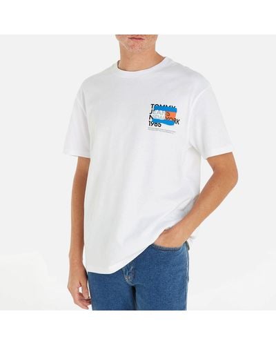 Tommy Hilfiger Back Ny Graffiti Flag T-shirt in White for Men