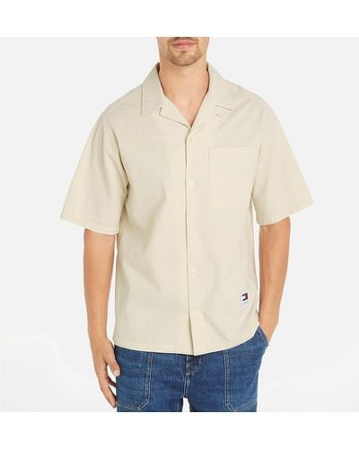 Tommy Hilfiger Camp Cotton Seersucker Shirt - Natural