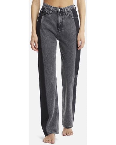 Calvin Klein High-rise Straight Denim Jeans - Grey