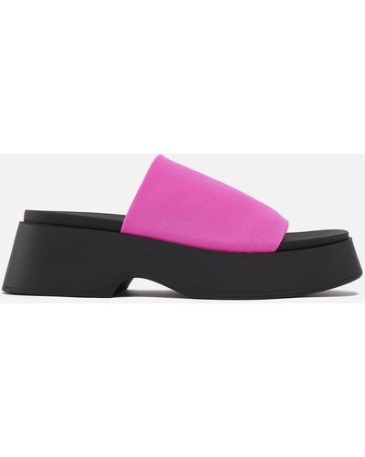 Steve Madden Throw Back Canvas Mules - Pink