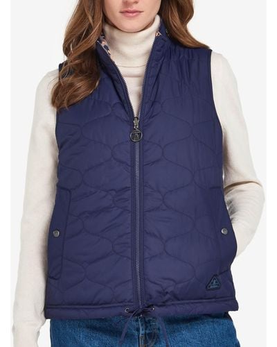 Barbour Apia Printed Reversible Shell Gilet - Blue
