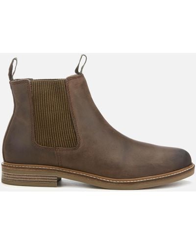 Barbour Farsley Leather Chelsea Boots - Brown