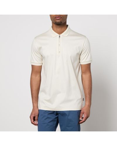 BOSS Polston Cotton-jersey Polo Shirt - White