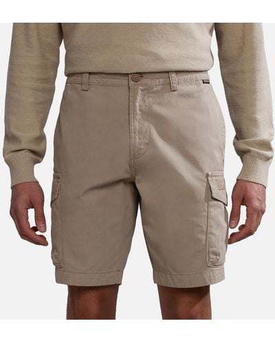 Napapijri Deline Cotton-blend Cargo Shorts - Natural