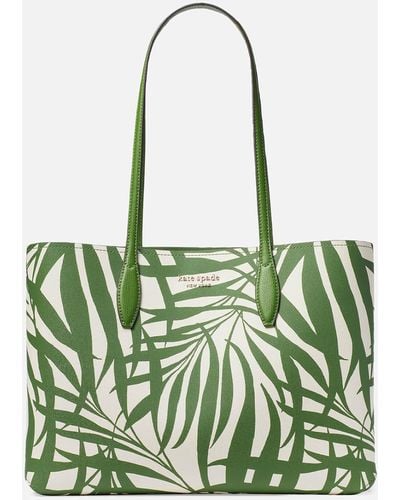 Kate Spade All Day Palm Fronds Printed Large Tote Bag - Green