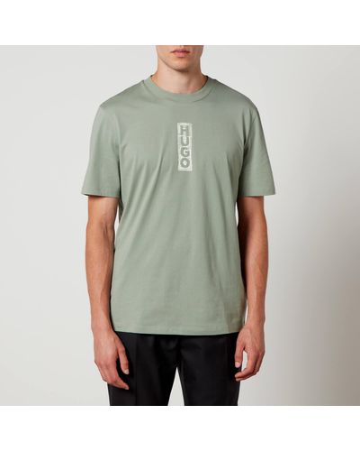 HUGO Dalbula Logo-print Cotton-jersey T-shirt - Green