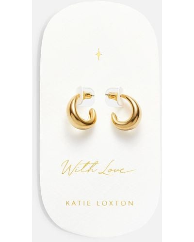 Katie Loxton With Love Signet 18-karat Gold-plated Hoop Earrings - Metallic