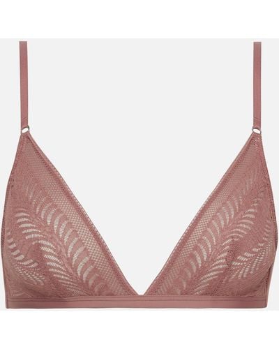 Calvin Klein Sculpt Jersey And Lace Unlined Triangle Bra - Pink