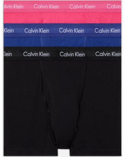 Calvin Klein Wicking 3-pack Stretch Cotton-blend Trunk Boxers - Black