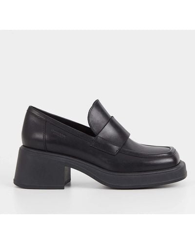 Vagabond Shoemakers Dorah Leather Heeled Loafers - Black