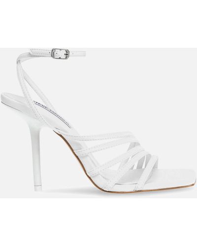Steve Madden All-in Faux Leather Heeled Sandals - White