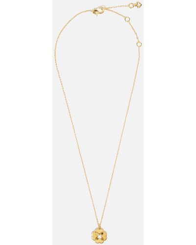 Kate Spade Heritage Bloom Gold-tone Pendant Necklace - White