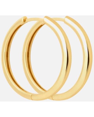 Astrid & Miyu Simple Hinge Hoops In Gold - Metallic