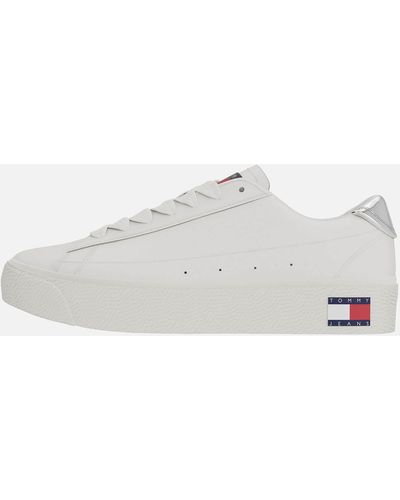 Tommy Hilfiger Leather Vulcanised Trainers - White