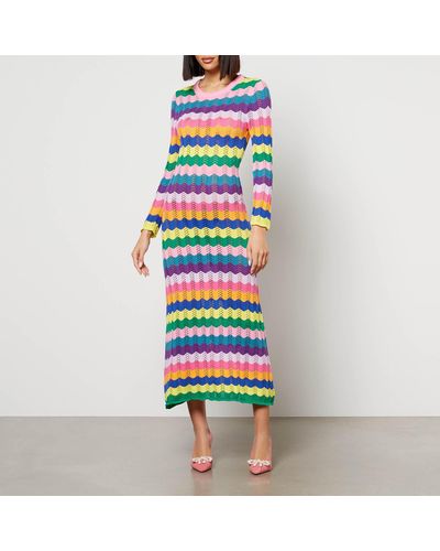 Olivia Rubin Mirabel Cotton-pointelle Dress - Multicolour