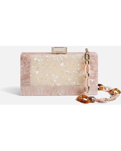 Ted Baker Plassie Perspex Box Clutch - Natural