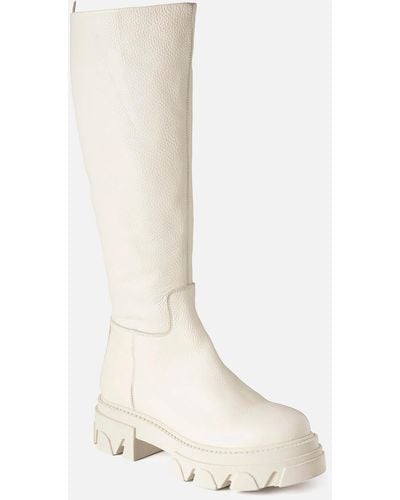 Steve Madden Mana Knee-High Leather Boots - Weiß