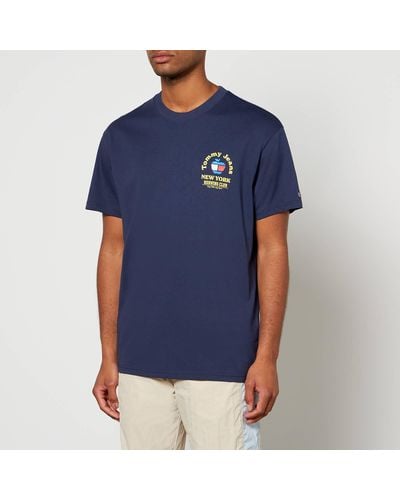 Tommy Hilfiger Running Club Recycled Cotton-jersey T-shirt - Blue