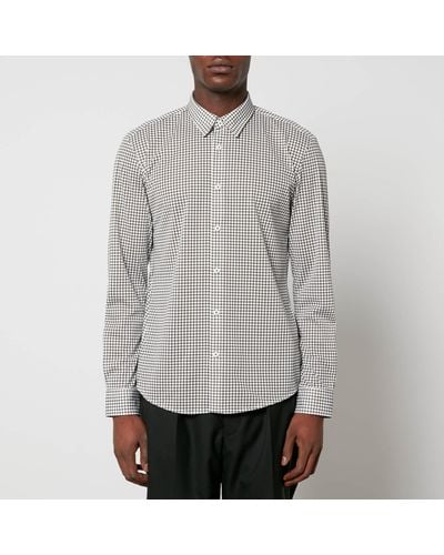 BOSS P-roan-kent Printed Poplin Shirt - Gray