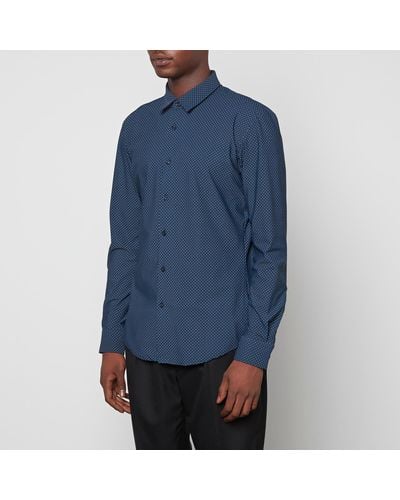 BOSS Roan Stretch Jersey Shirt - Blue
