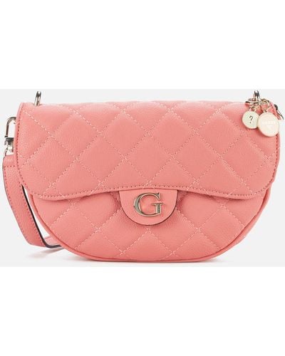 Guess Gillian Cross Body Flap Bag - Pink
